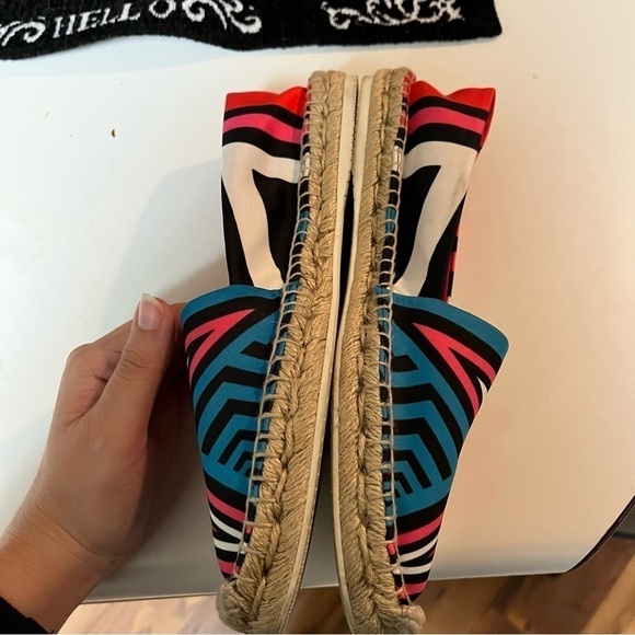 Nicholas Kirkwood Bright Satin Espadrilles Slip Ons Flats Size 38 US 7.5 - Picture 7 of 10